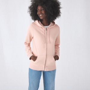 BC Inspire női organikus kapucnis cipzáras pulóver