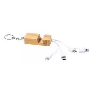 Drusek bambusz USB töltőkábel és telefontartó