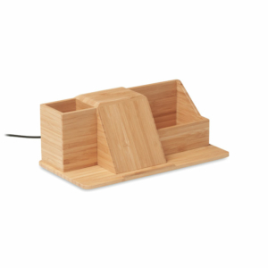 Groovy bambusz asztali rendszerező vezeték nélküli töltővel