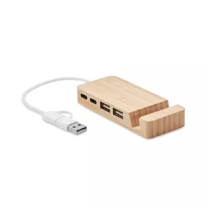 HUBSTAND USB elosztó bambuszból