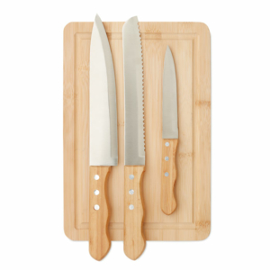 Sharp Chef bambusz vágódeszka 3 darab késsel