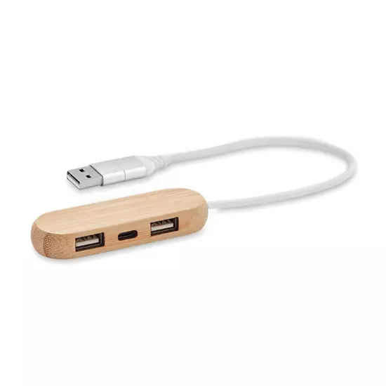 Vina C 3 portos bambusz USB elosztó