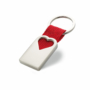 Kép 1/2 - Bonheur fém kulcstartó szív motívummal, piros pánttal